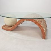Table basse en pierre fossile de Magnussen Ponte, années 1980