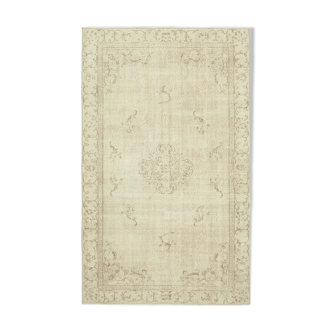 Tapis beige anatolien unique en son genre tissé à la main 162 cm x 268 cm - 38963