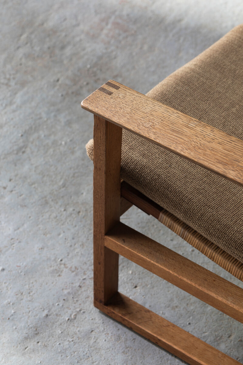 Set of 2 lounge chairs and one footrest by Borge Mogensen for Fredericia Denmark 1960’s