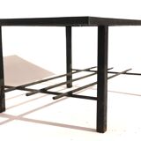 Vintage coffee table 1970 - Ceramic, oak and metal