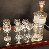 6 verres à liqueur en verre ciselé