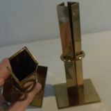 2 candlesticks with vintage-art-nouveau clamping rings