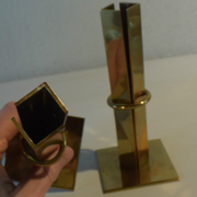2 candlesticks with vintage-art-nouveau clamping rings