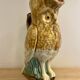 Pichet - carafe vintage en barbotine en forme de hiboux