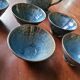 Blue slipware tea set - Bernard Leclerc