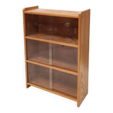 Meuble bibliothèque vitrine bois et verre, 1960