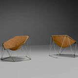 Early ocher canvas Penta chairs by Jean-Paul Barray & Kim Moltzer for Bofinger