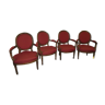 4 armchairs style Louis XVI th model medallion basket