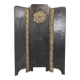 Art Deco screen in steel with brass details, 1930s.