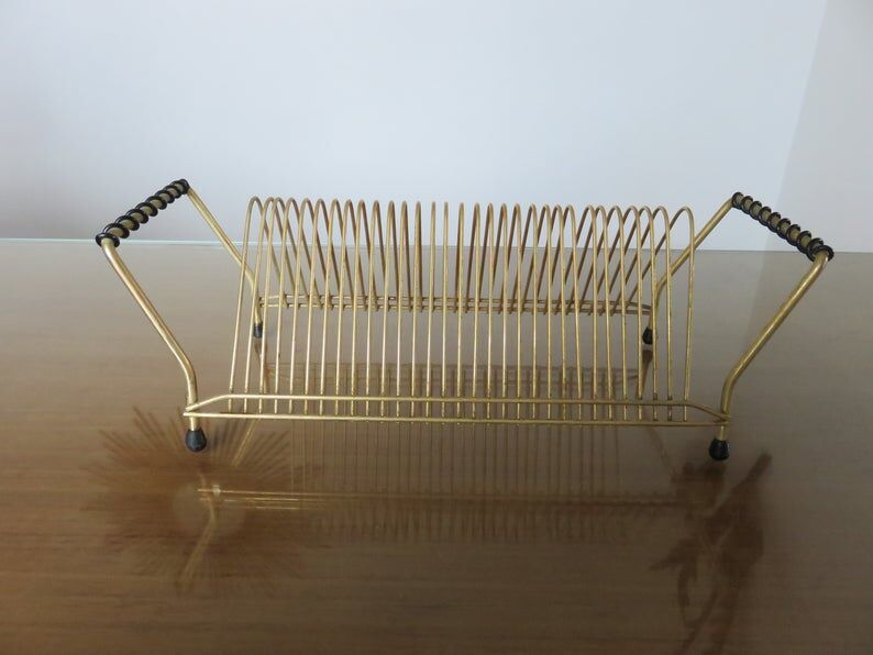 Range vinyls in gold metal and scoubidou 50s 60s