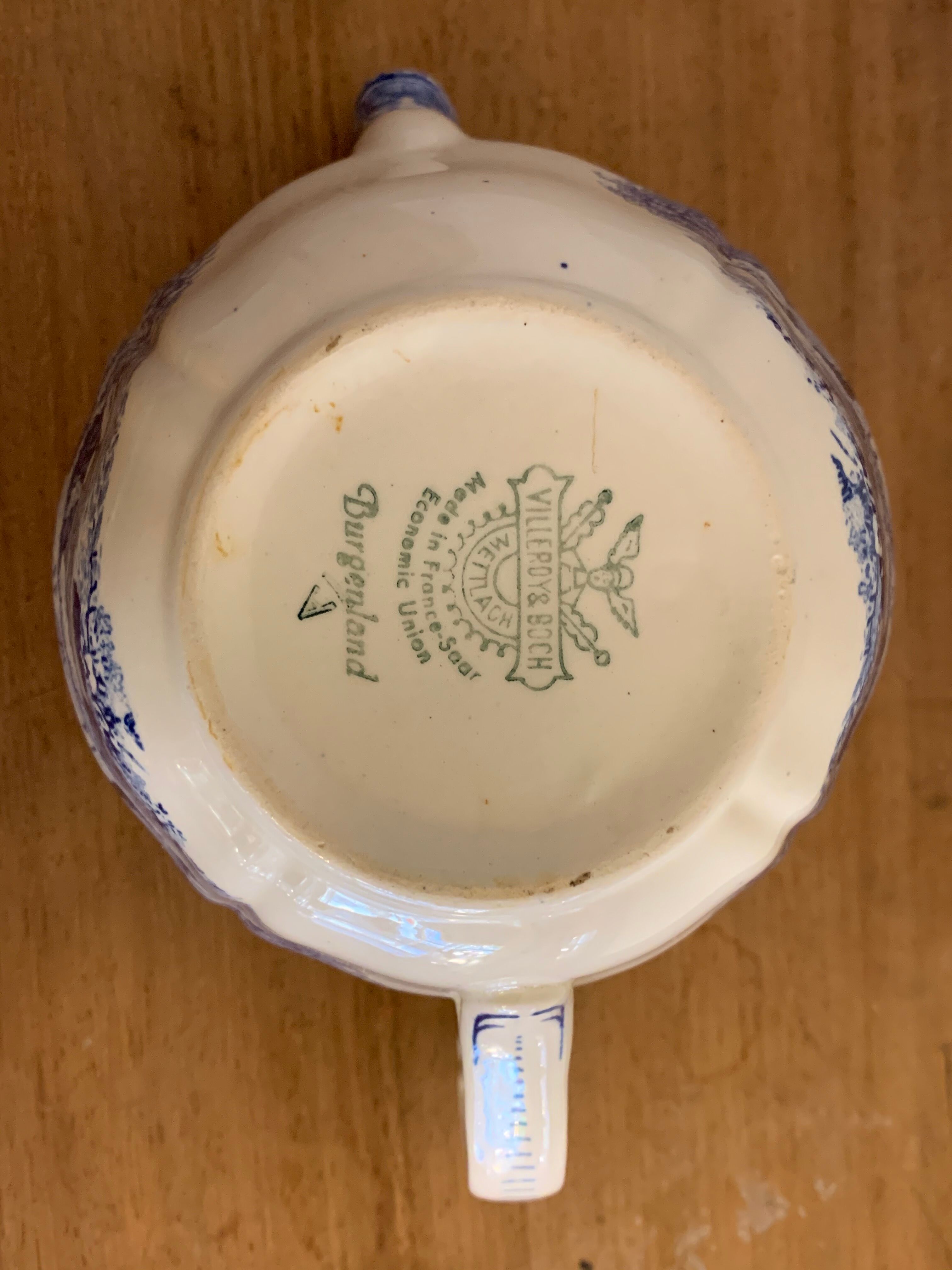 Villeroy and Boch Burgenland 1950 blue and white milk pot