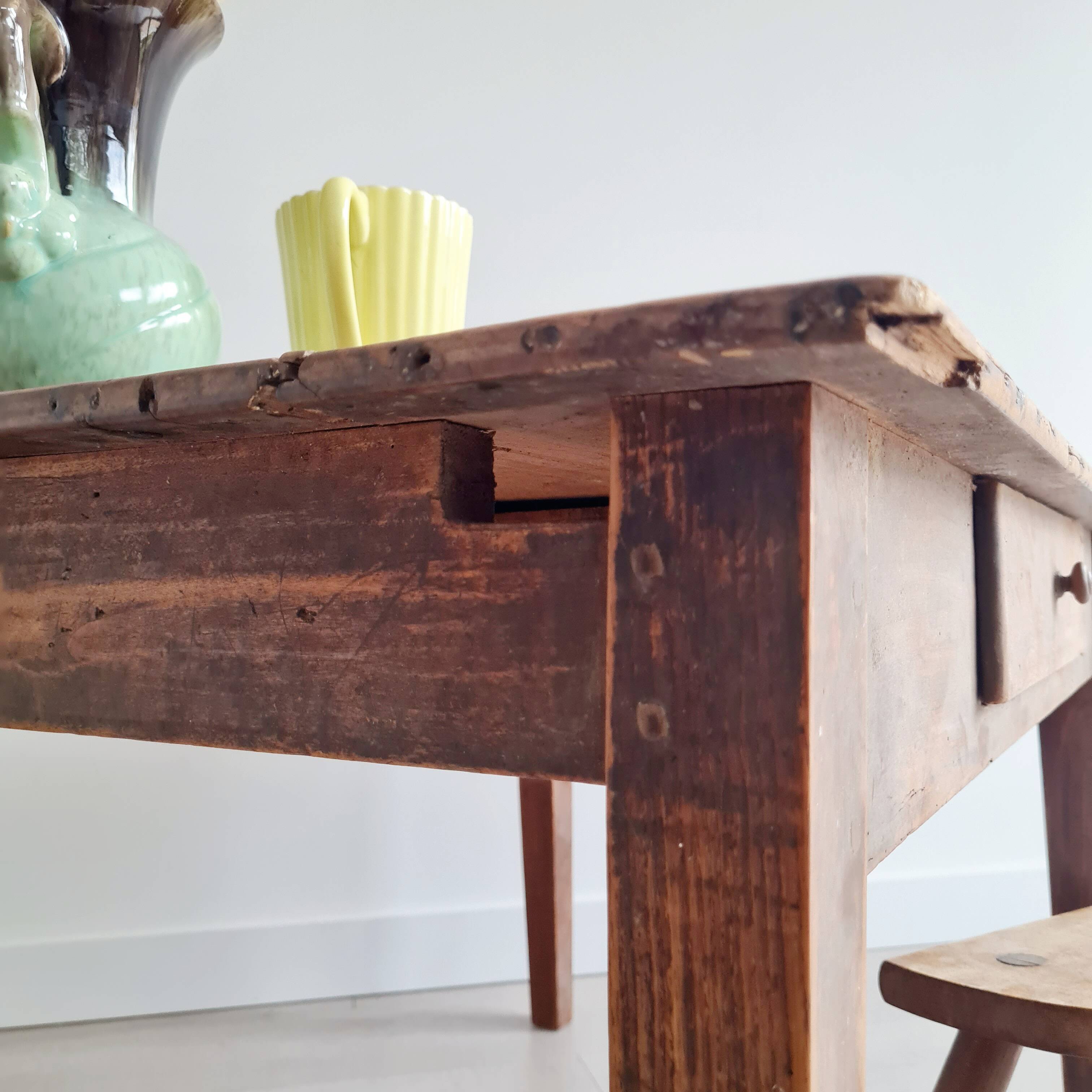 Antique low farmhouse table