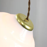 Mid-century italian white opaline and brass lamp