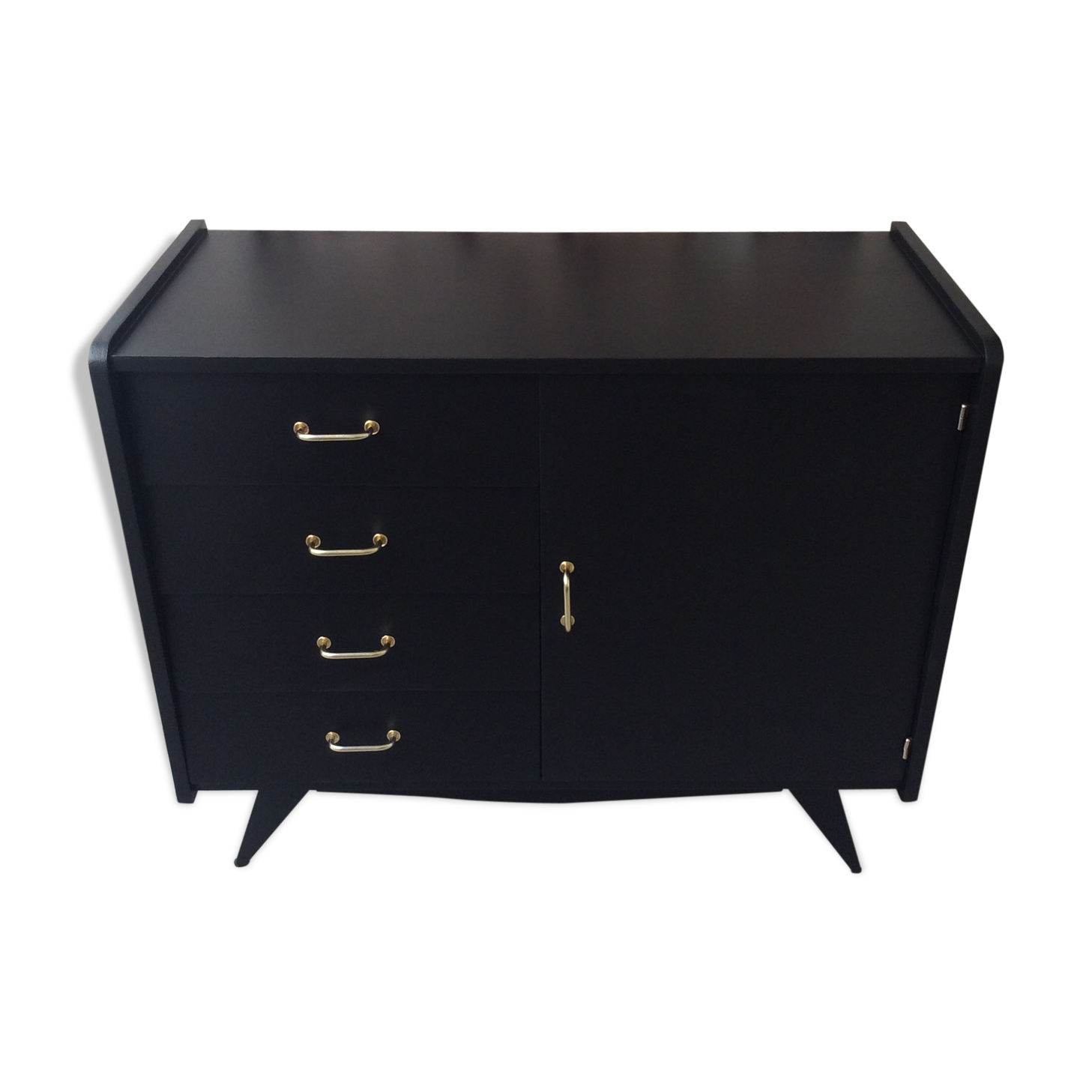 Black chest of  drawers feet compass 60s
