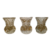 Lot de trois petits vases vintage en verre