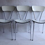 3 chairs in formica cream and khaki 50s
