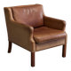 1970s patinated leather Scandinavian lounge chair