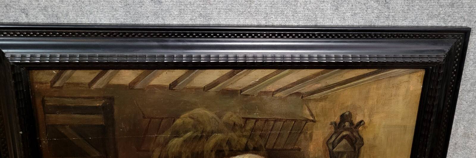 Painting: Flemish School of the 18th century: oil on panel / the stable