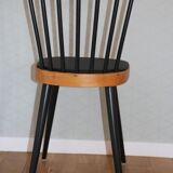 4 Baumann 740G chairs light beech black skai