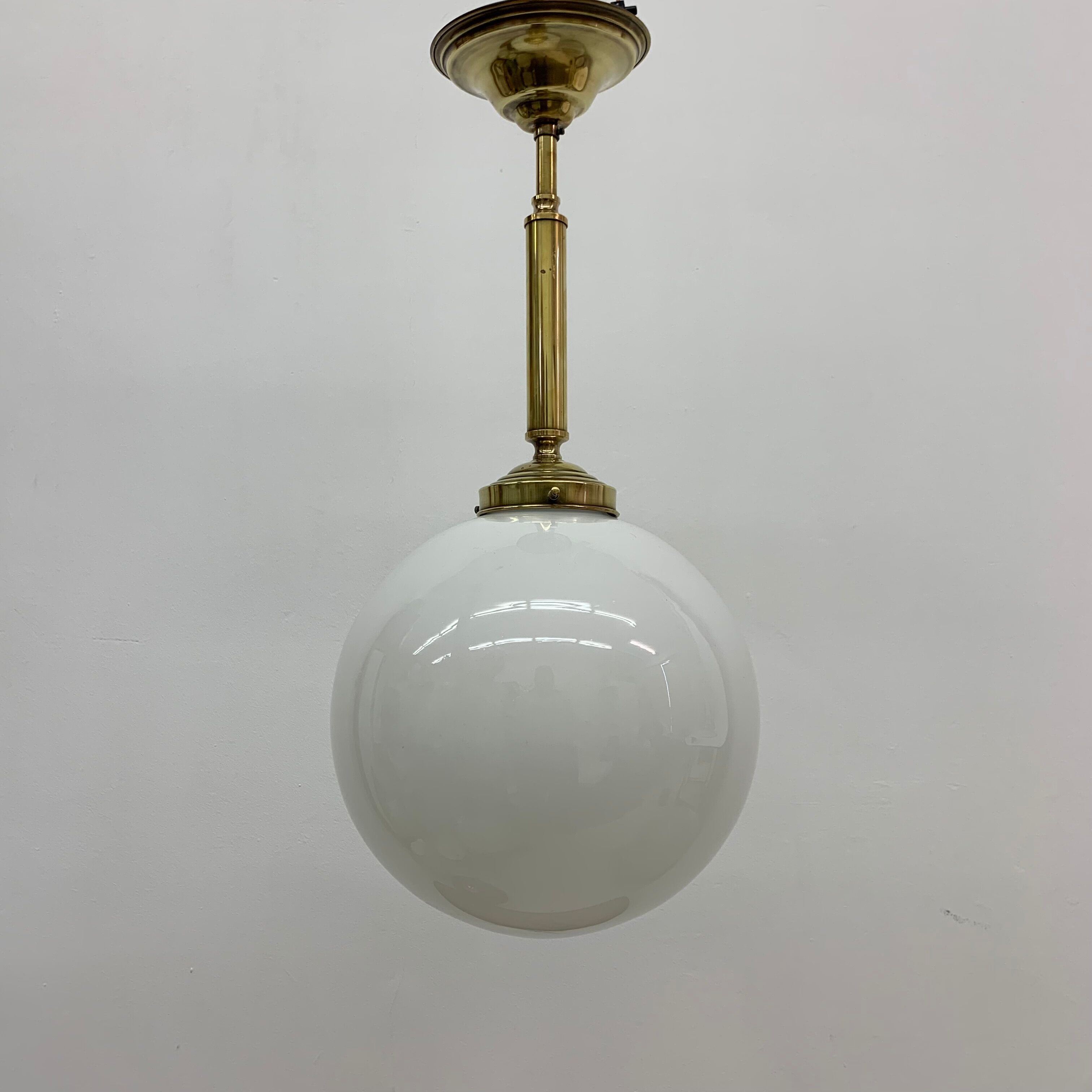 Antique Philips opaline glass hanging lamp, 1950’s