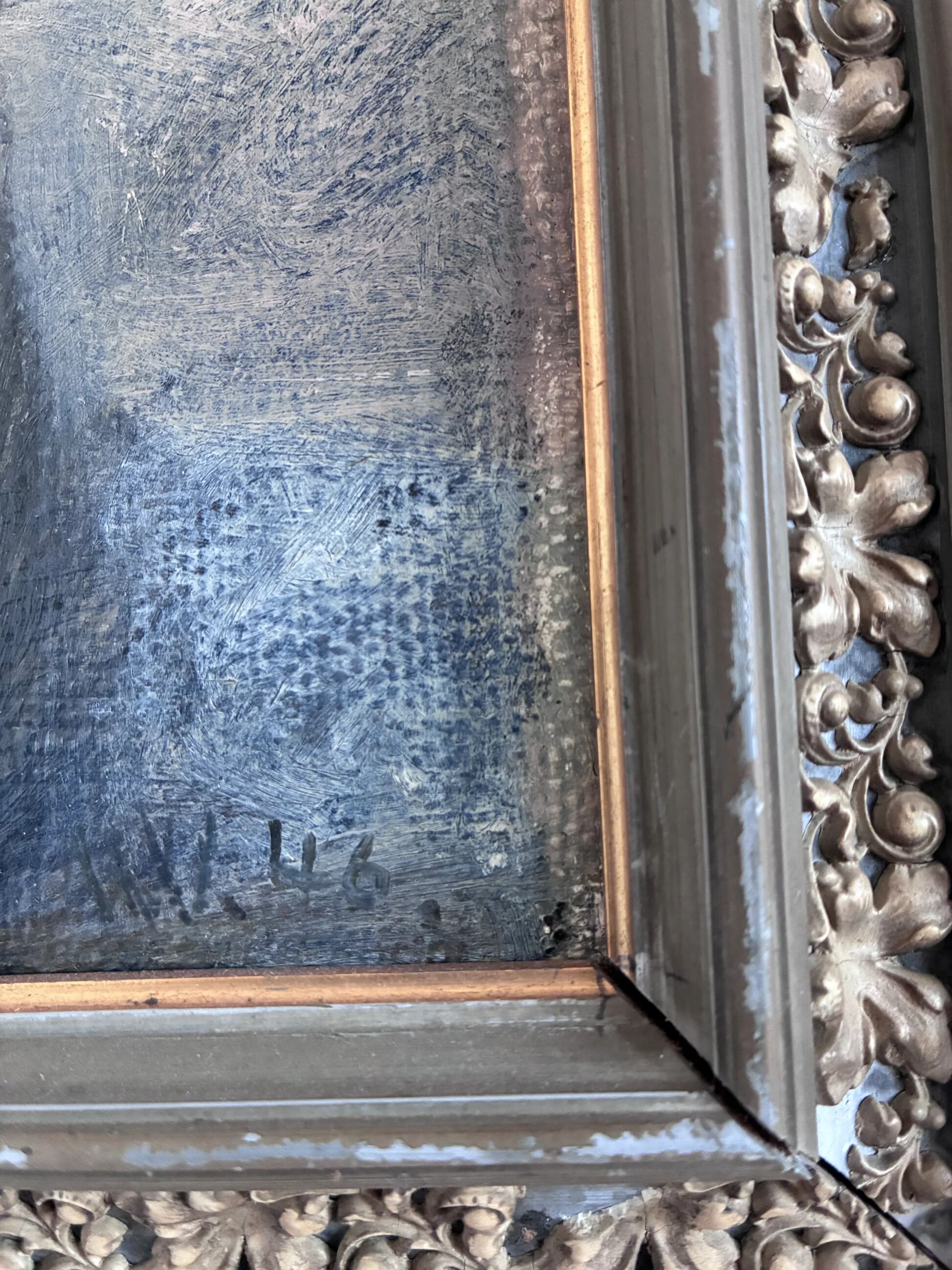 Vintage original flower oil painting, flower still life art