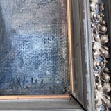 Vintage original flower oil painting, flower still life art