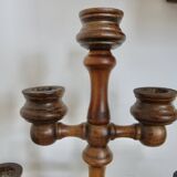 Large turned wooden candle holder, 1930s-40s