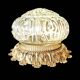 Vintage ceiling light in molded glass and golden brass