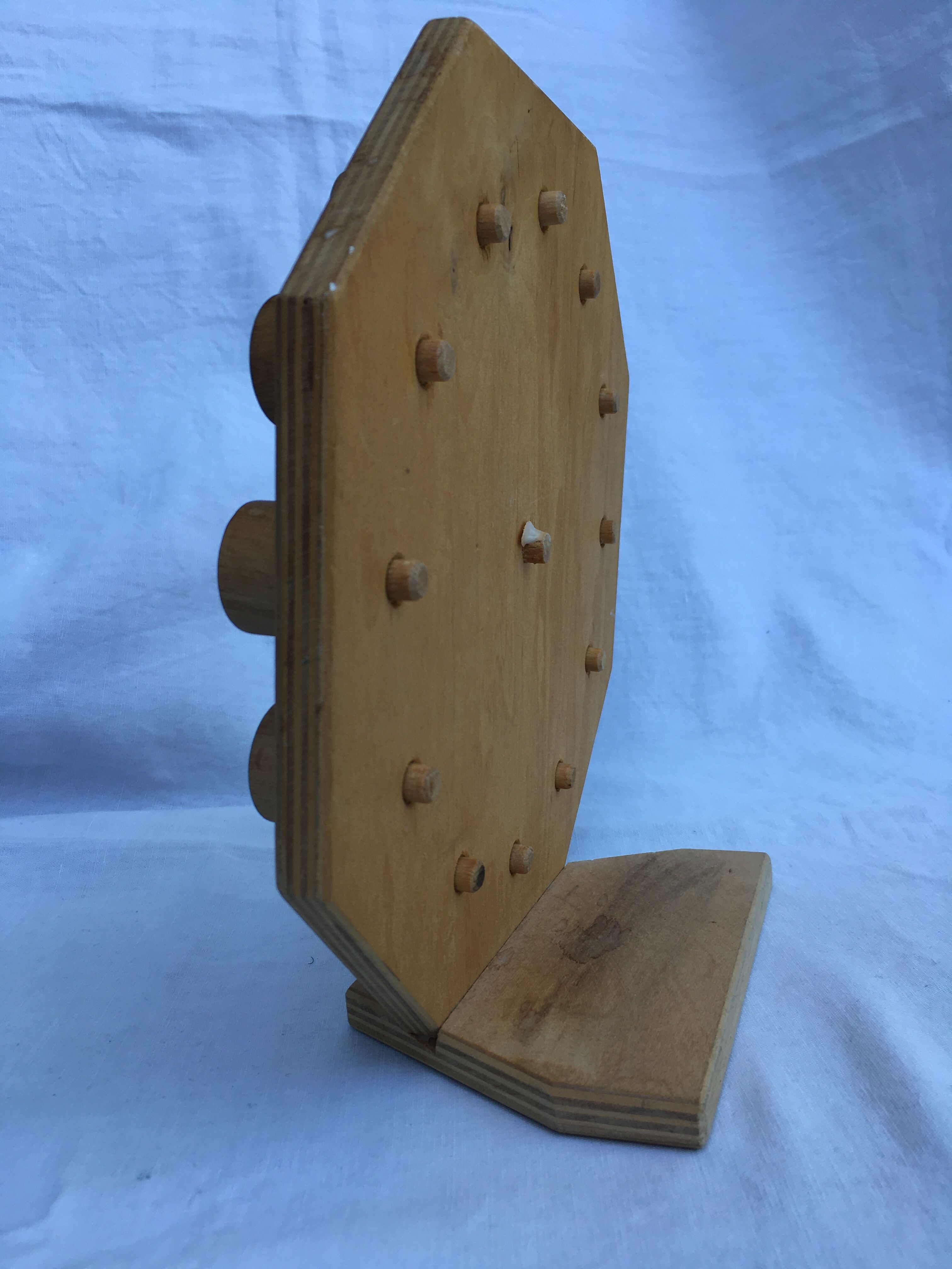 Painted wooden toy clock