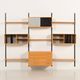 Rare Kai Kristiansen 3 bay wall unit in beech, 1970s