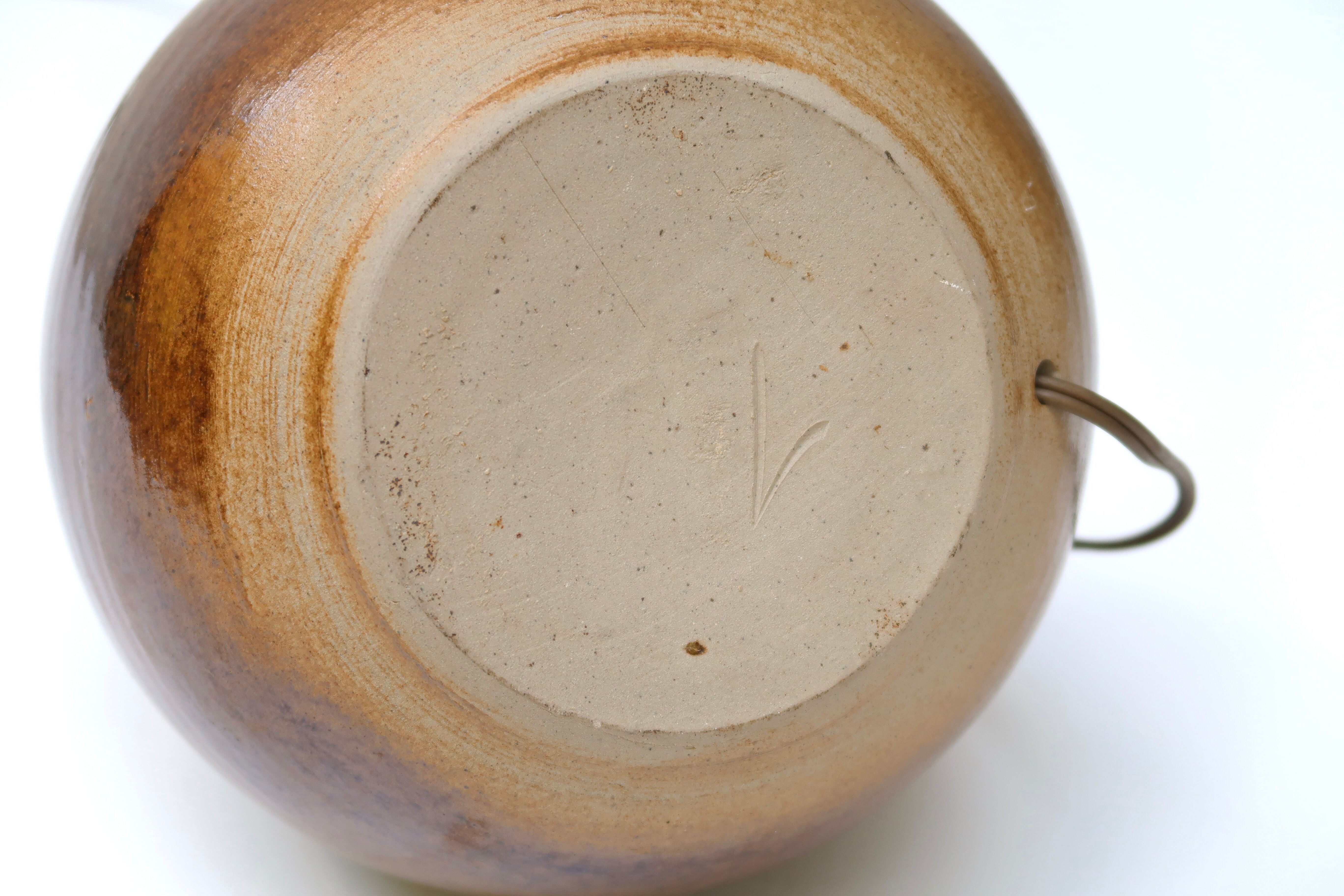 Lamp foot "ball" in signed sandstone, 70s