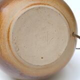 Pied de lampe  " boule " en grès signé, années 70