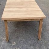 Renovated extendable farmhouse dining table in solid oak from the 19th century, 250-350.