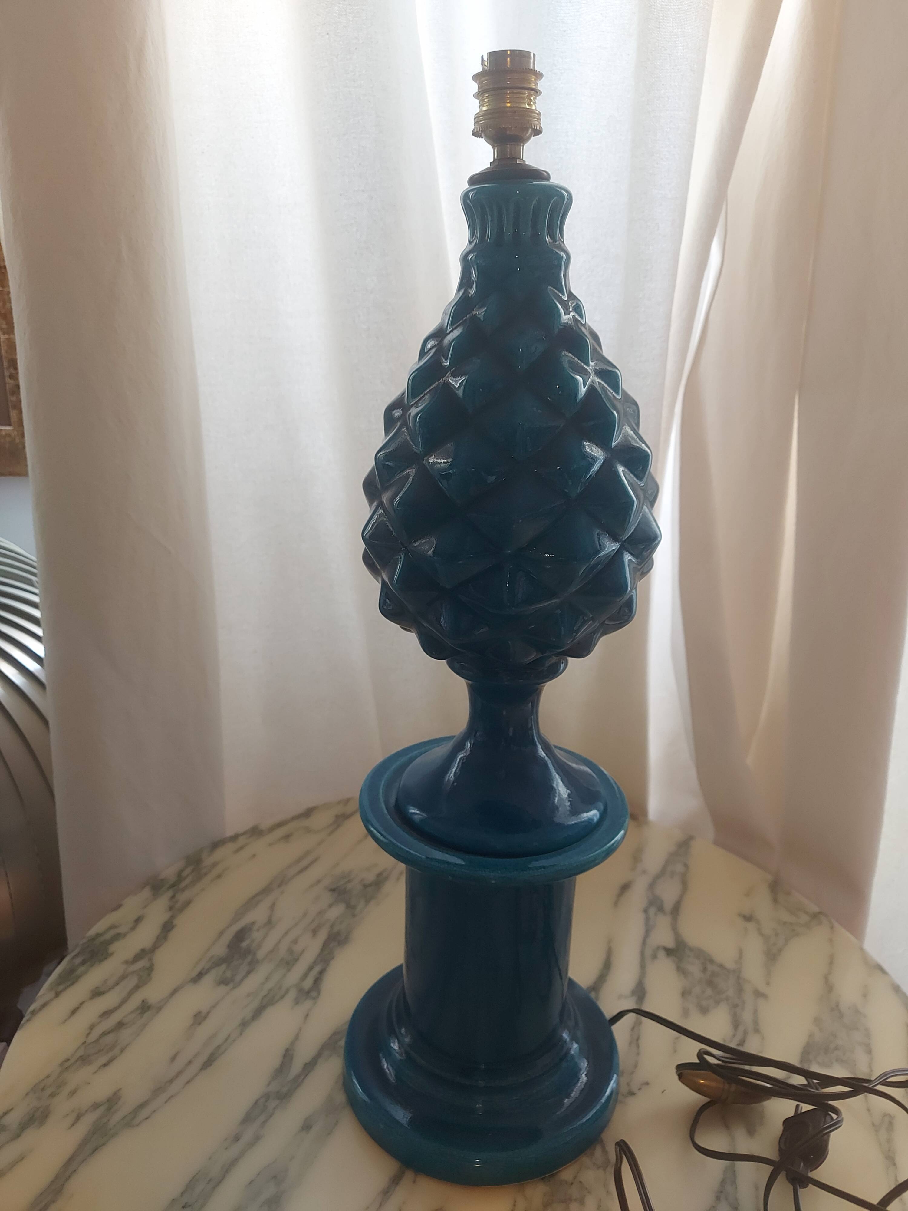 Pol Chambost ceramic pineapple lamp base