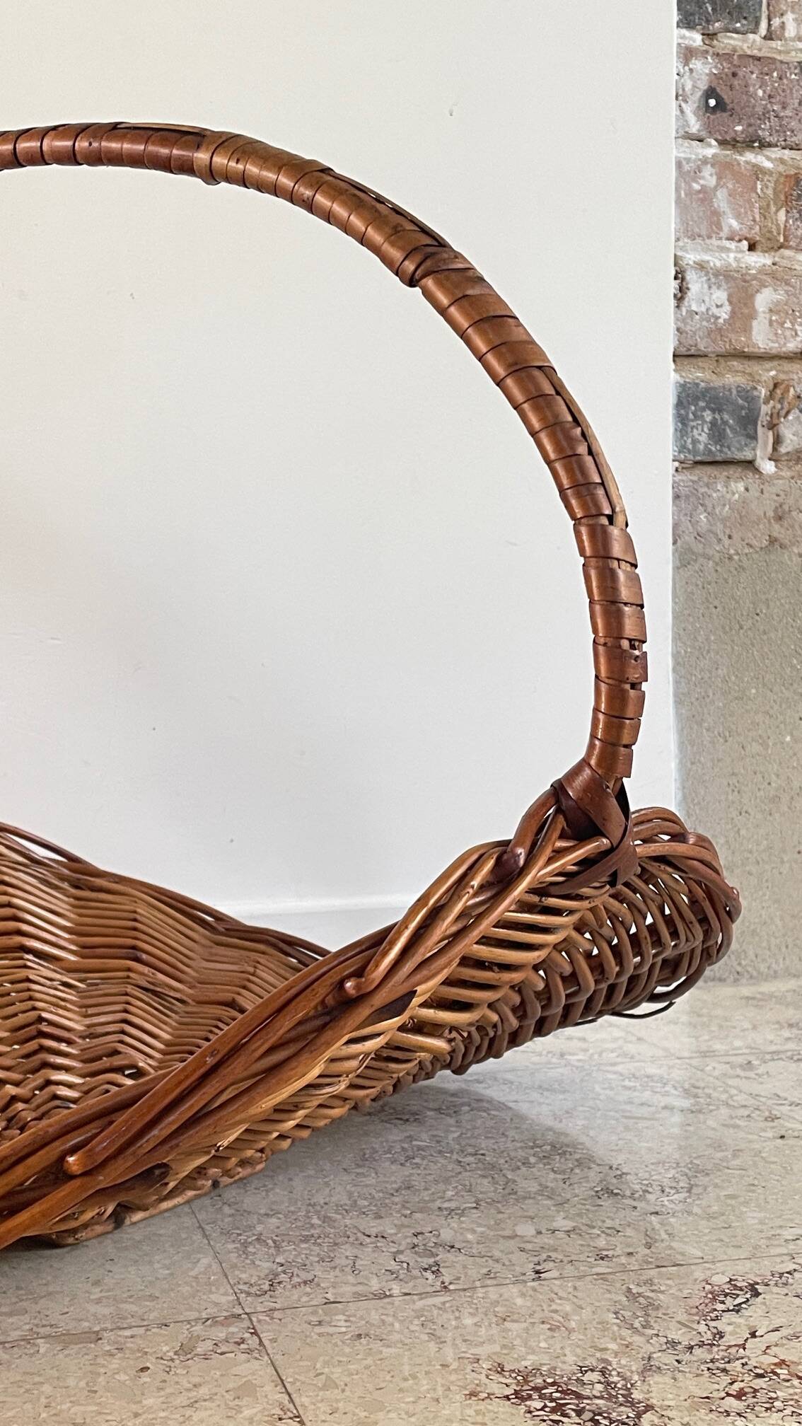 Vintage Rattan Log Basket
