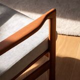 Fauteuil scandinave original Baczyk, années 1960, rénovation, teck.