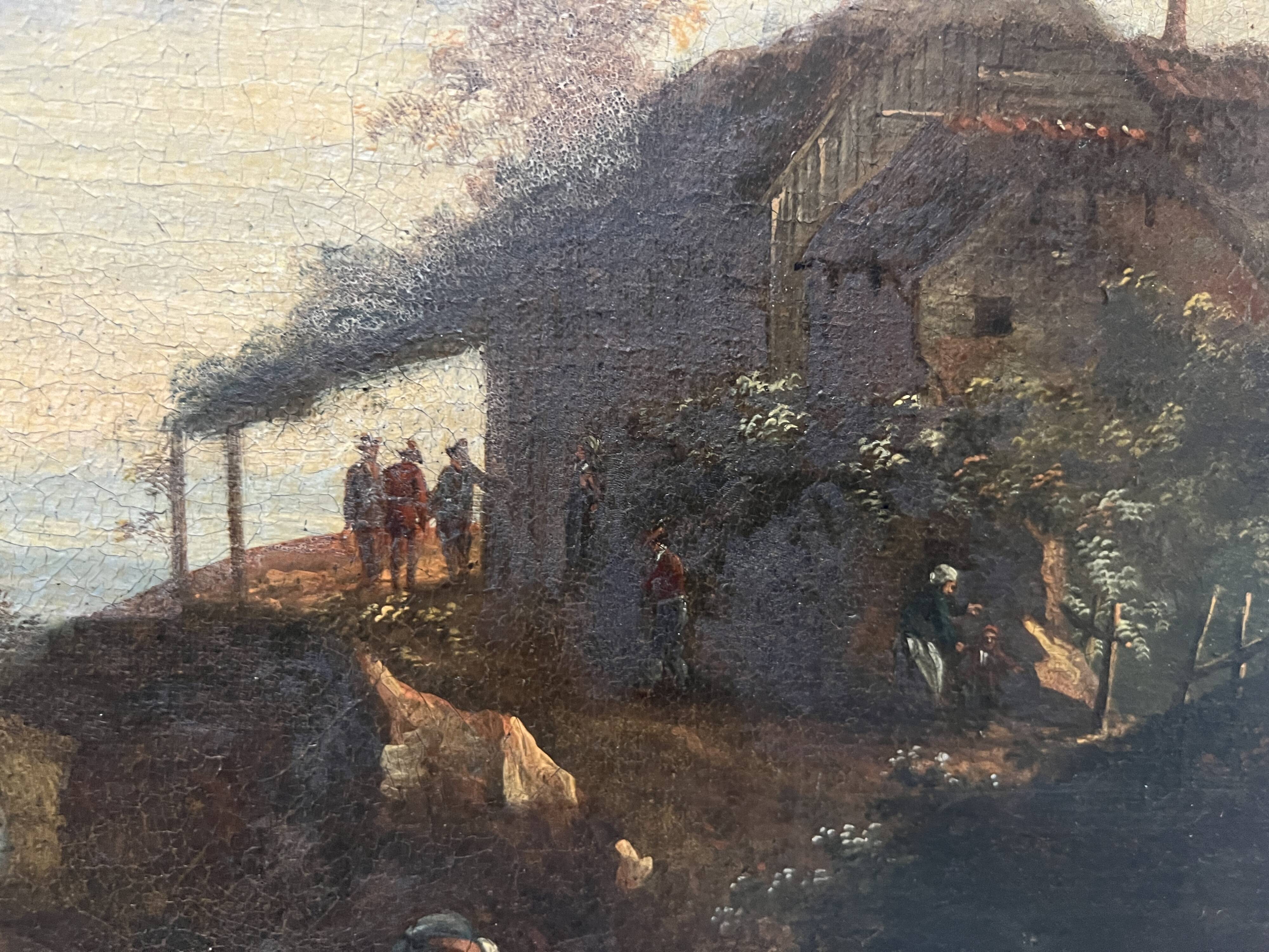 Oil on canvas "Seascape and Mountains" 19th century