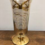 Glass vase with gold bird decoration