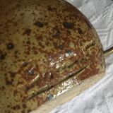Pied de lampe hibou en grès pyrité signée Guy Baudat