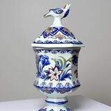 Small pot on foot with lid Vieux Rhodes, Boch Belgium, vintage