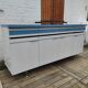 Kitchen cabinet in blue formica 4 doors 4 drawers