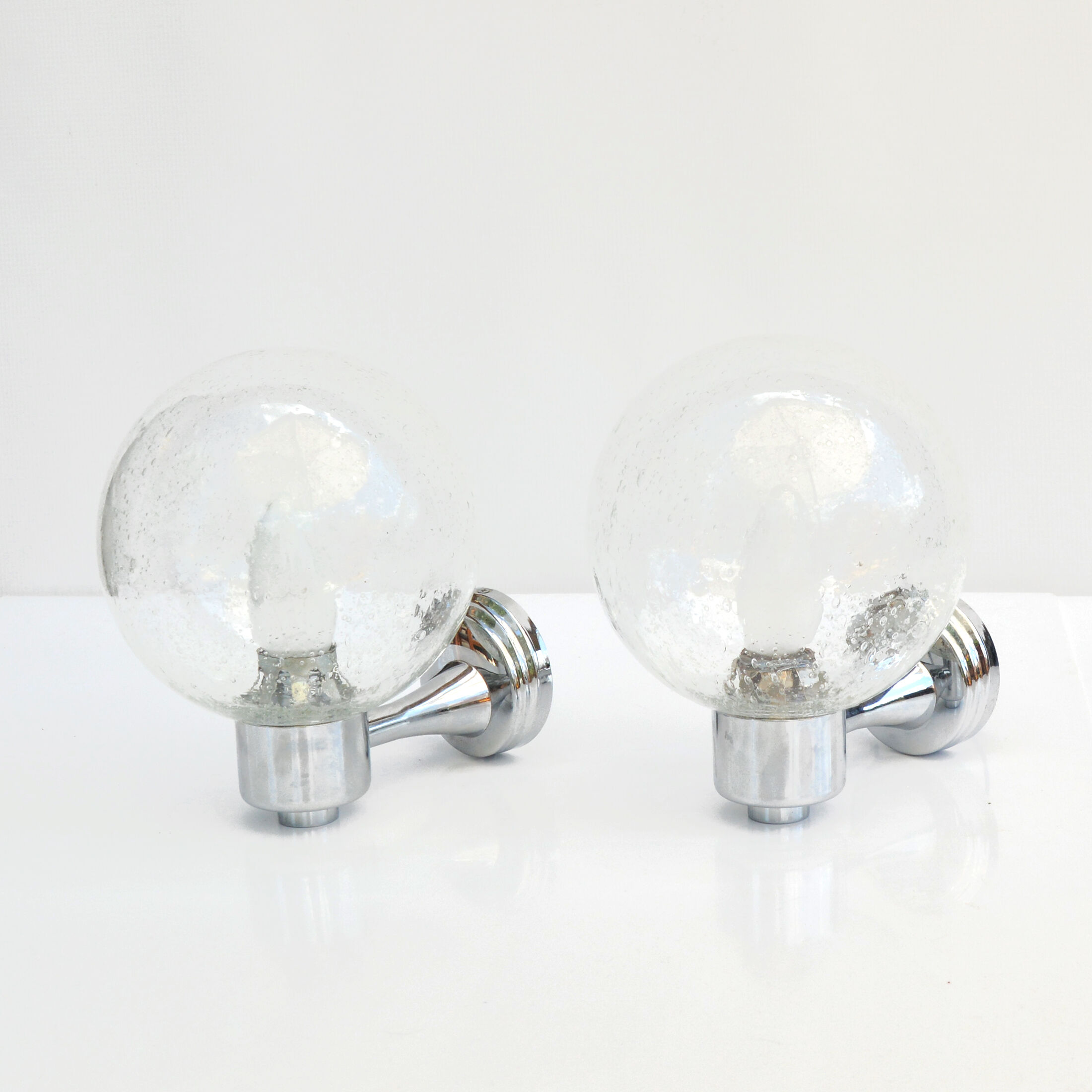 1980s pair of wall lamps, Karl Lenz, Germany