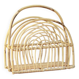 Vintage rattan magazine holder