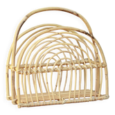 Vintage rattan magazine holder