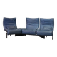 Vico Magistretti Canapé 3 places flexible Cassina en cuir bleu « Veranda », Italie