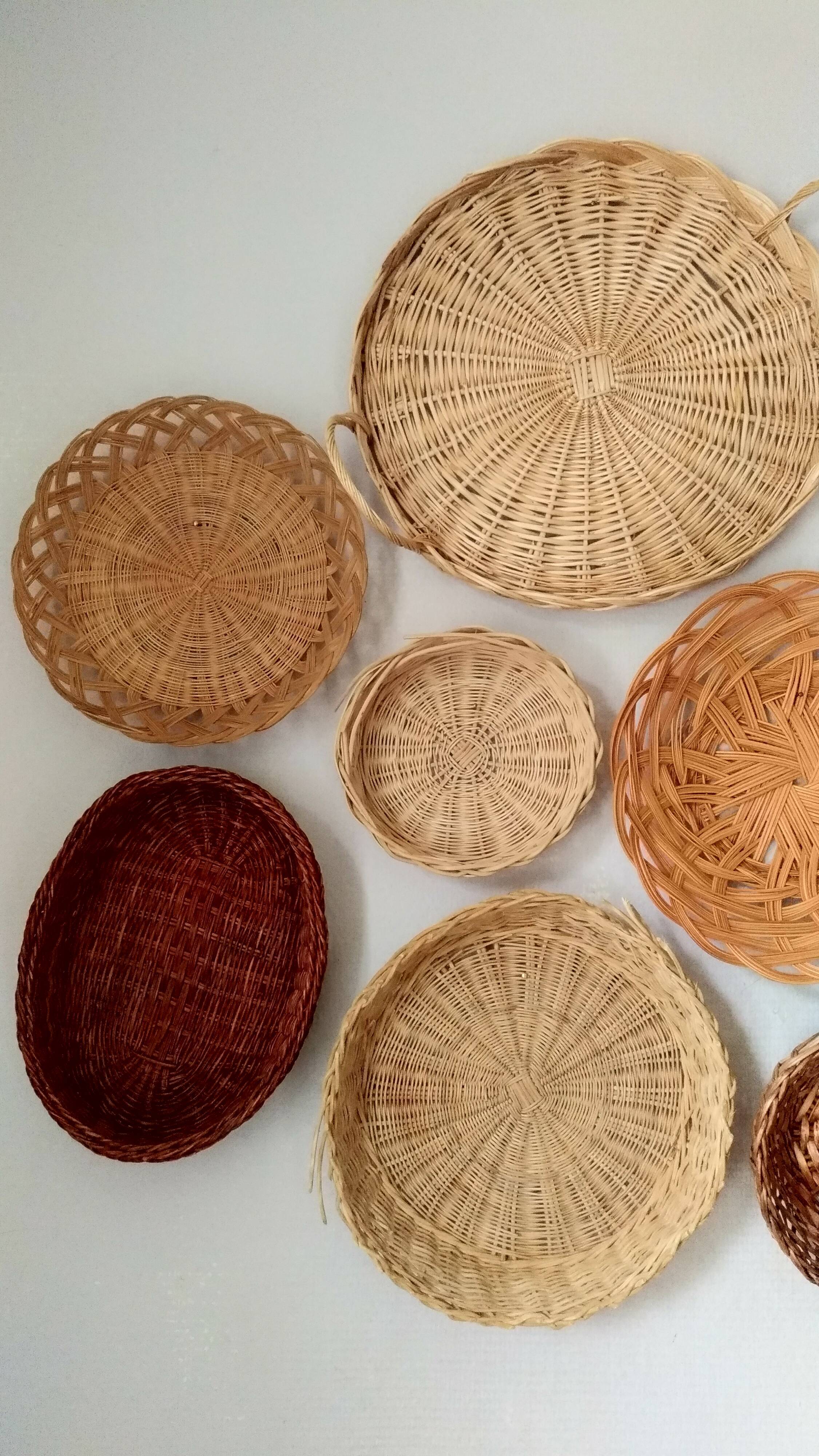 Composition of Vintage rattan baskets