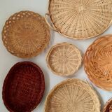 Composition of Vintage rattan baskets