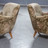 Pair of armchairs flower 50s
