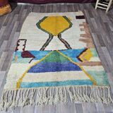 Tapis berbère décoré tissé en laine fait main traditionnelle 250cmx150cm