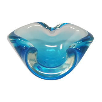 1960s Gorgeous Big Blue Bowl or Catchall Designed By Flavio Poli for Seguso